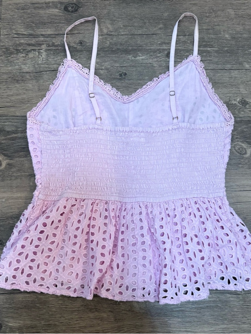 Japna Lavender Eyelet Lace Peplum Tank Top - Picture 6 of 6